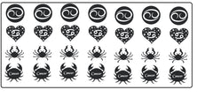 Cancer Zodiac Vinyl Stickers ( Multiple colours to choose from )
