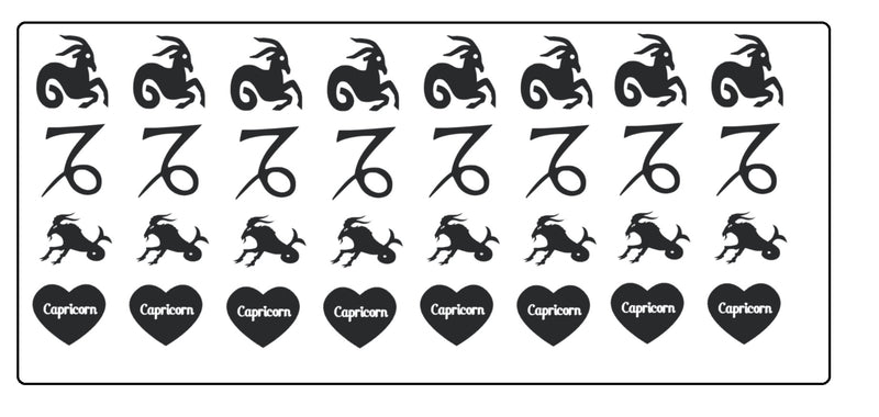 Capricorn Zodiac Vinyl Stickers ( Multiple colours to choose from )