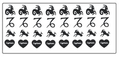 Capricorn Zodiac Vinyl Stickers ( Multiple colours to choose from )