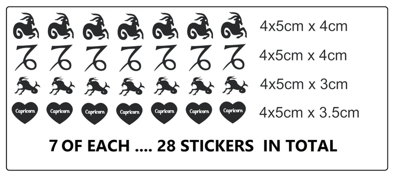 Capricorn Zodiac Vinyl Stickers ( Multiple colours to choose from )