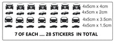 Car Motor Vehicle  Vinyl Stickers ( Multiple colours to choose from )