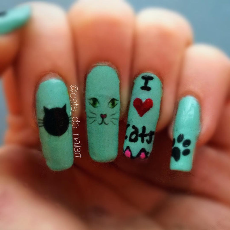 Cat Code 1 Nail Art
