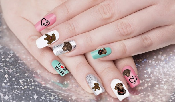 Chocolate Labrador - Retriever Nail Art