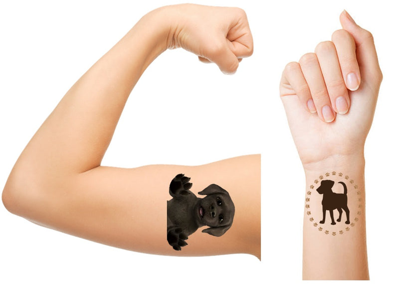 Chocolate Retriever Dog Temporary Tattoos