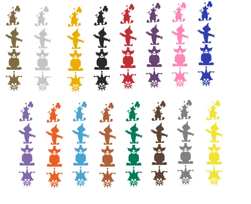 Clown Vinyl Stickers ( Multiple colours to choose from )