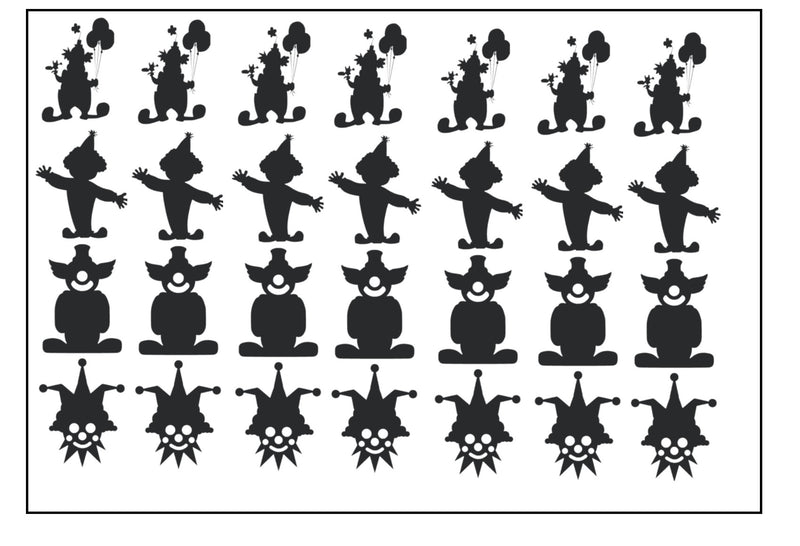 Clown Vinyl Stickers ( Multiple colours to choose from )