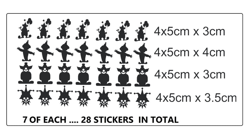 Clown Vinyl Stickers ( Multiple colours to choose from )