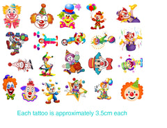 Clown Cute  Temporary Tattoos