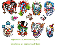 Clown Evil   Temporary Tattoos