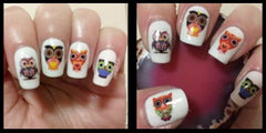 Colourful Owl Nail Art