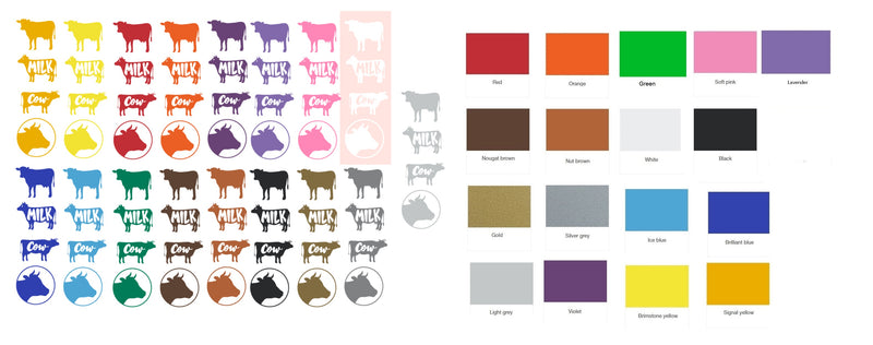 Cow Calf  Vinyl Stickers ( Multiple colours to choose from )