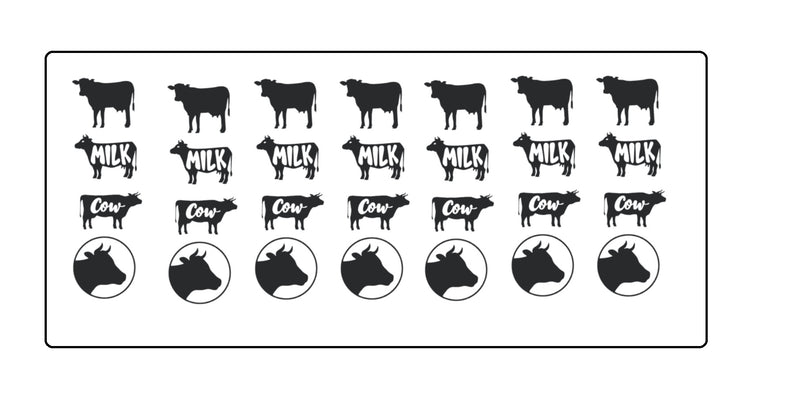 Cow Calf  Vinyl Stickers ( Multiple colours to choose from )