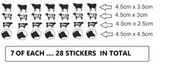Cow Calf  Vinyl Stickers ( Multiple colours to choose from )