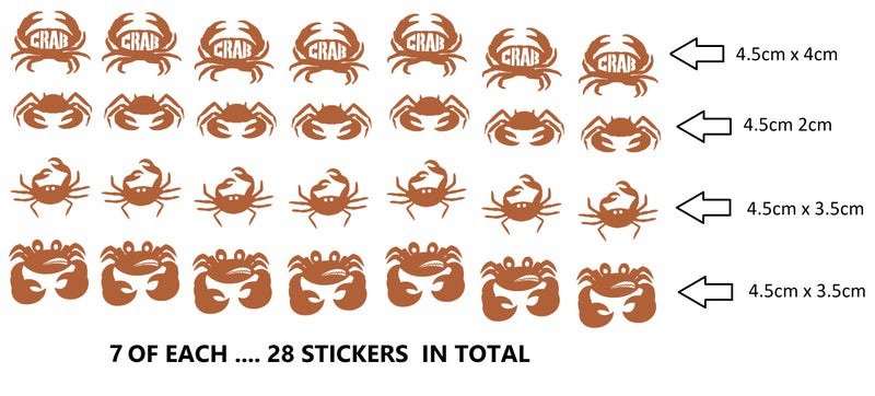 Crab Vinyl Stickers ( Multiple colours to choose from )