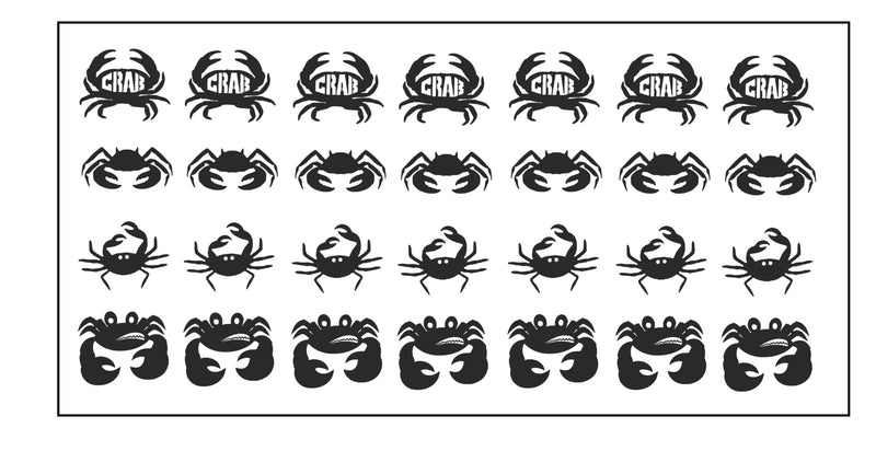 Crab Vinyl Stickers ( Multiple colours to choose from )