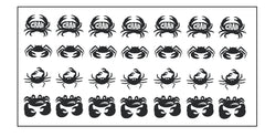 Crab Vinyl Stickers ( Multiple colours to choose from )