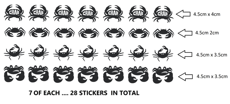 Crab Vinyl Stickers ( Multiple colours to choose from )