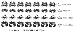 Crab Vinyl Stickers ( Multiple colours to choose from )