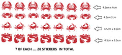 Crab Vinyl Stickers ( Multiple colours to choose from )