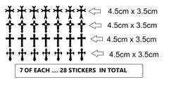 Cross Vinyl Stickers ( Multiple colours to choose from )