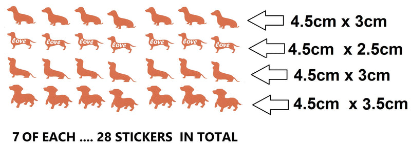 Dachshund  Dog Vinyl Stickers ( Multiple colours to choose from )