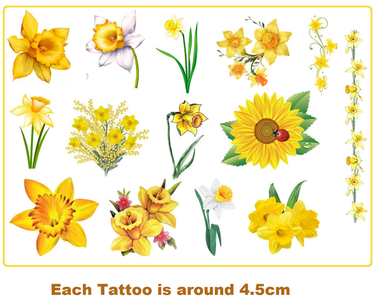 Daffodil Flower  Temporary Tattoos