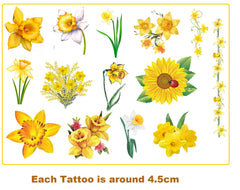 Daffodil Flower  Temporary Tattoos