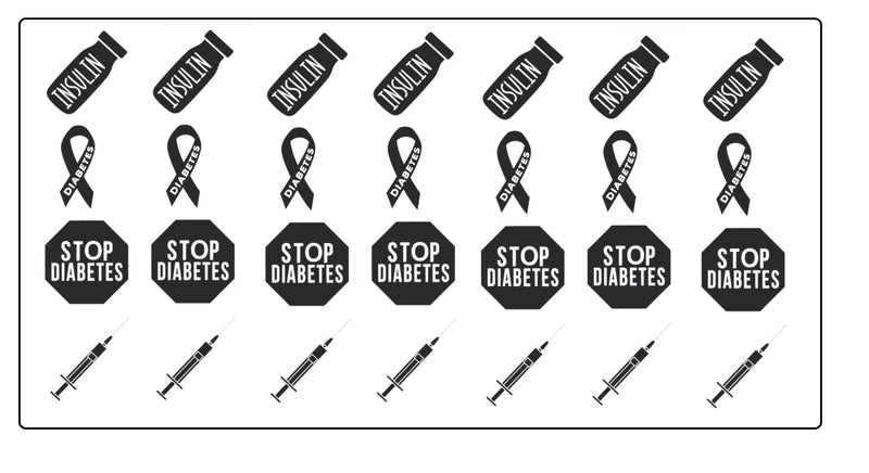 Diabetes Awareness Vinyl Stickers ( Multiple colours to choose from )