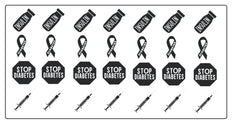 Diabetes Awareness Vinyl Stickers ( Multiple colours to choose from )