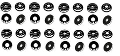 Doughnut Vinyl Stickers ( Multiple colours to choose from )
