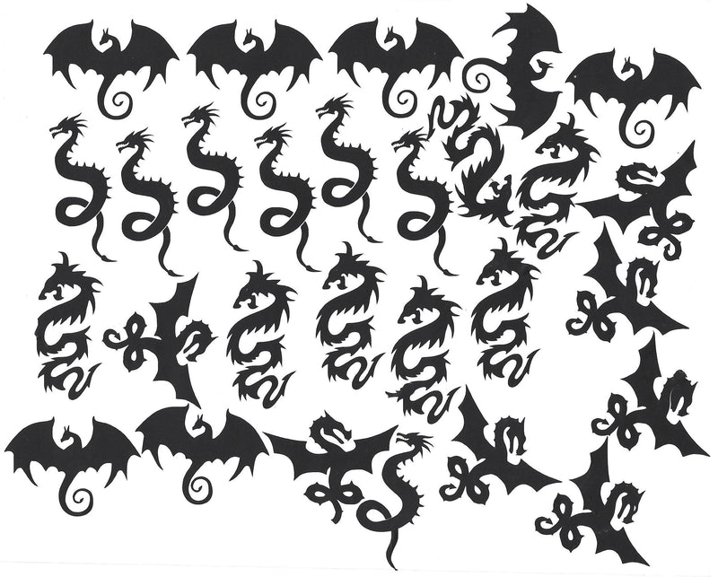 Dragon Vinyl Stickers ( Multiple colours to choose from )