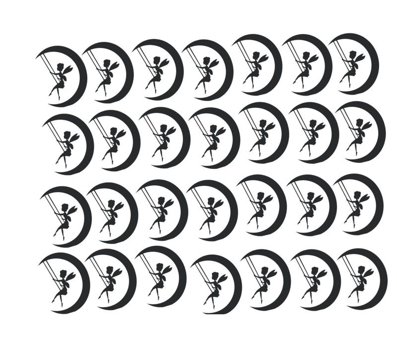 Fairy Moon  Vinyl Stickers ( Multiple colours to choose from )
