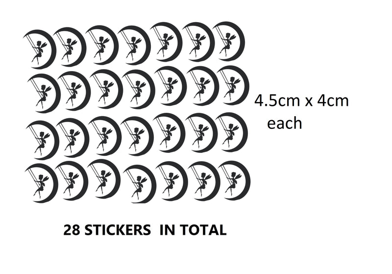 Fairy Moon  Vinyl Stickers ( Multiple colours to choose from )