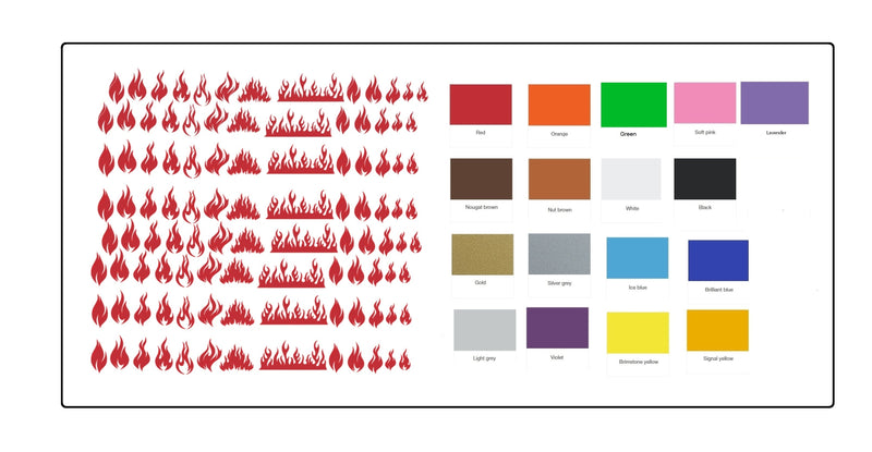 Fire Flame  Nail Stickers