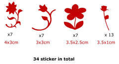 Flower Vinyl Stickers ( Multiple colours to choose from )