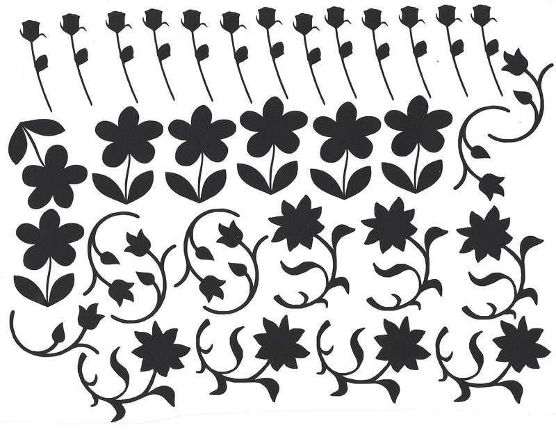 Flower Vinyl Stickers ( Multiple colours to choose from )