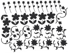 Flower Vinyl Stickers ( Multiple colours to choose from )