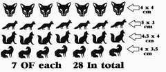 Fox Vinyl Stickers ( Multiple colours to choose from )