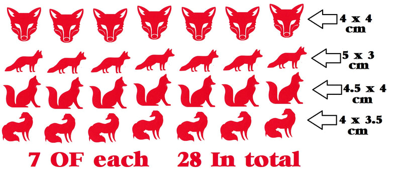 Fox Vinyl Stickers ( Multiple colours to choose from )