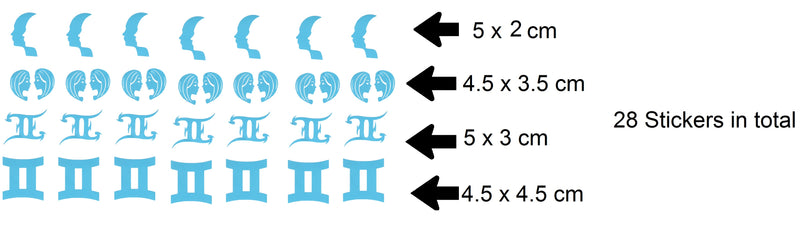 Gemini Vinyl Stickers ( Multiple colours to choose from )