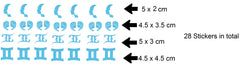 Gemini Vinyl Stickers ( Multiple colours to choose from )
