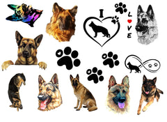 German Shepherd Alsatian  Temporary Tattoos