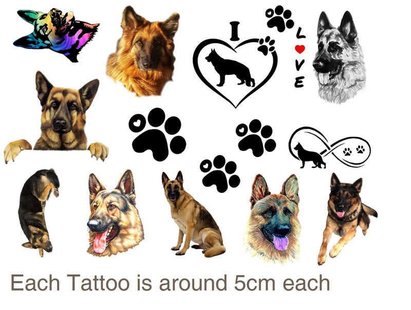 German Shepherd Alsatian  Temporary Tattoos