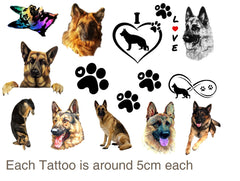 German Shepherd Alsatian  Temporary Tattoos