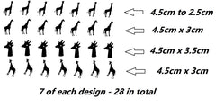 Giraffe  Vinyl Stickers ( Multiple colours to choose from )