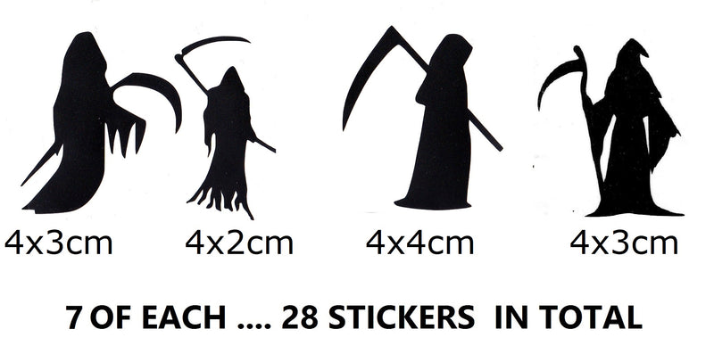 Grim Reaper Halloween Vinyl Stickers ( Multiple colours to choose from )