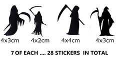Grim Reaper Halloween Vinyl Stickers ( Multiple colours to choose from )