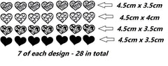 Hearts Love Valentines Vinyl Stickers ( Multiple colours to choose from )