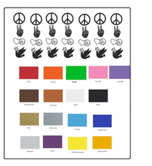 Hippy Love Peace Vinyl Stickers ( Multiple colours to choose from )