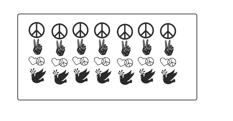 Hippy Love Peace Vinyl Stickers ( Multiple colours to choose from )